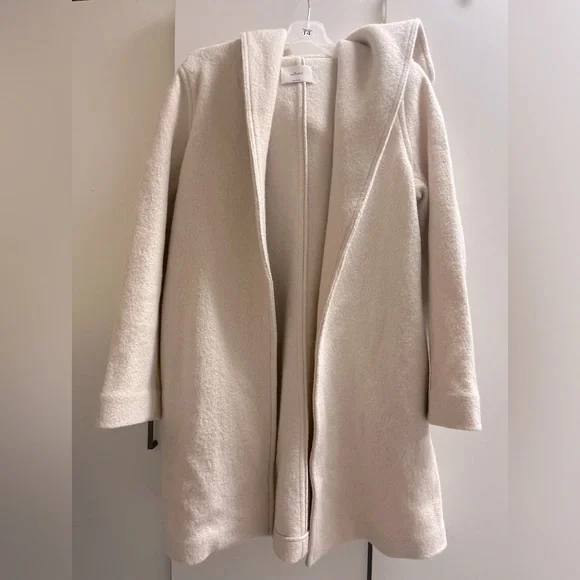Aritzia Wilfred hooded wool coat cream color - Picture 4 of 14